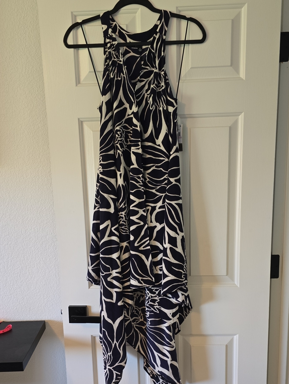 Slny Blue and White Floral High-Low Sleeveless Dress Sz 6 Nwt